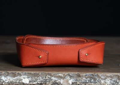 Vide-poches en cuir orange - Sellerie Vallée